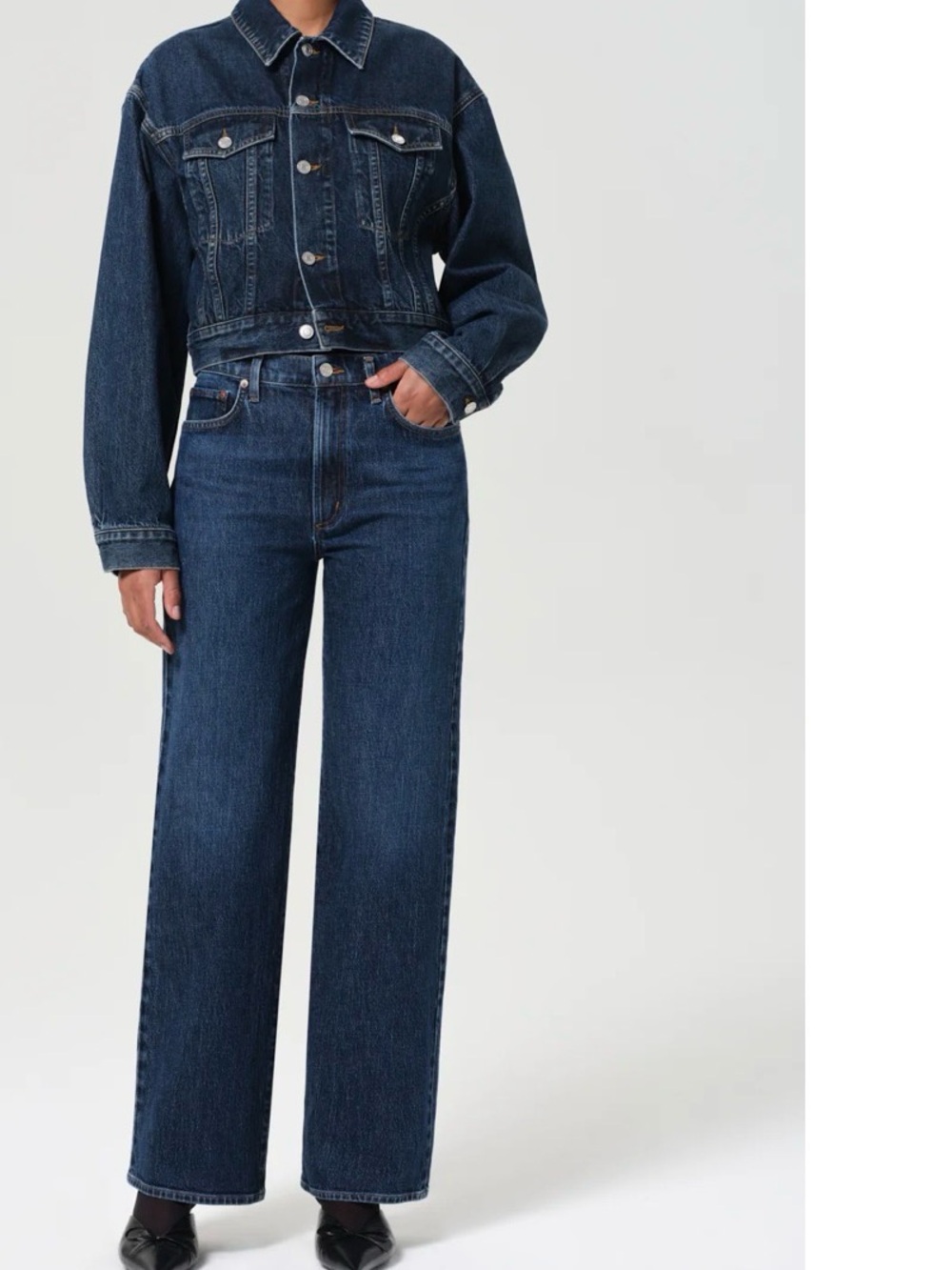 AGOLDE, Harper in Echo, 5 Pocket Mid Rise Relaxed Fit Jean sz 26
